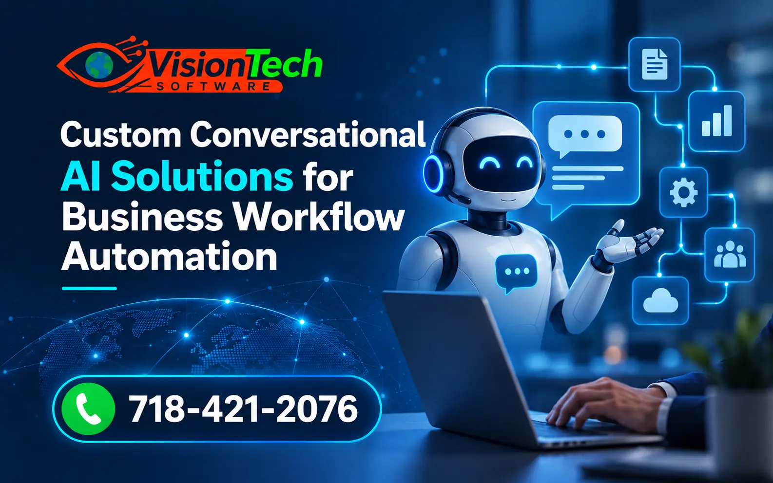 Vision Tech custom conversational AI solutions for business workflow automation